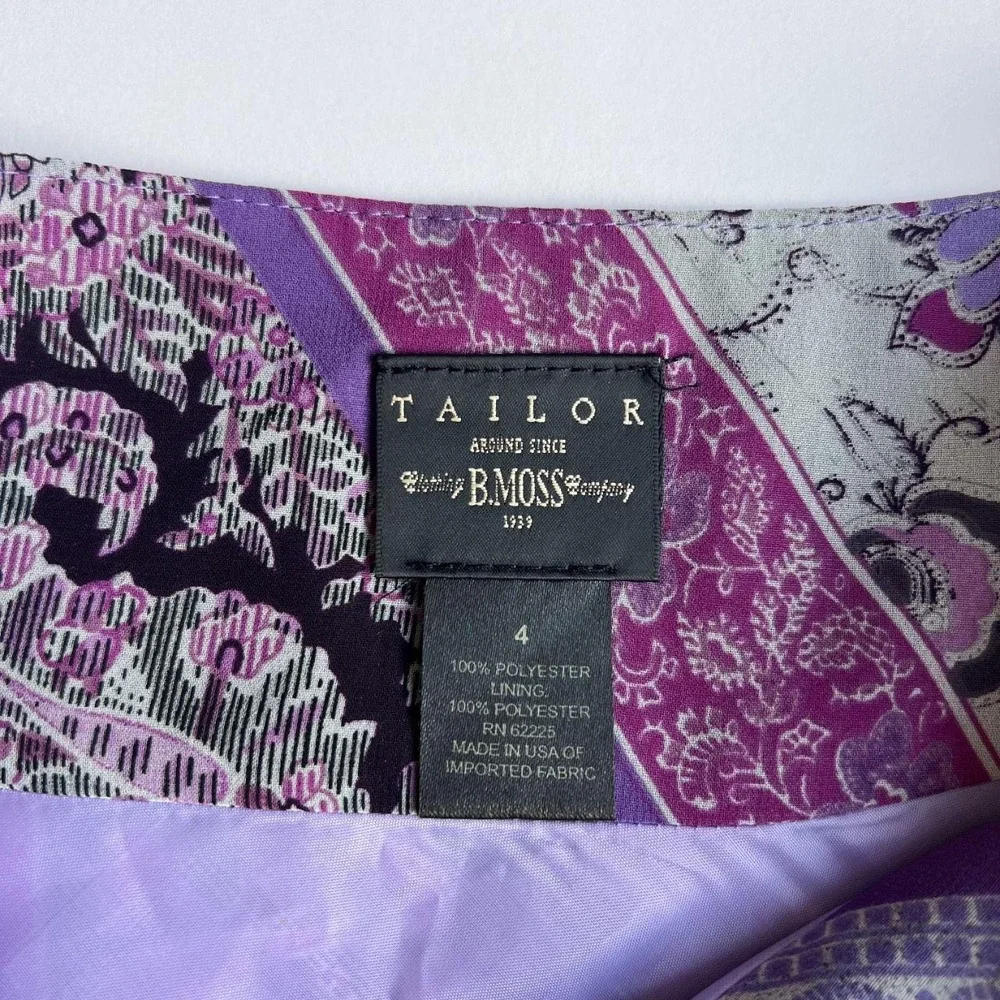 Y2K Tailor B. Moss Purple Patchwork Midi Slip Skirt